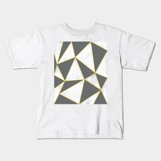 Abstract Geometric Grey Pattern Kids T-Shirt